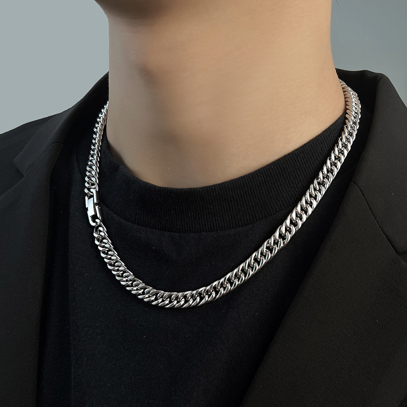남성 여성을위한 7 MM 스테인레스 스틸 쿠바 체인 목 - Men Accessories Neck Chain 리뷰 및 가격