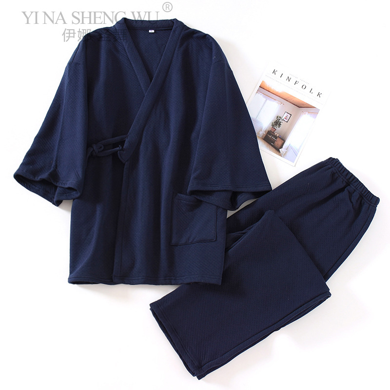 일본 남성용 기모노 유카타 잠옷 세트, 공기층 두꺼운  - Men'S Kimono Accessories 리뷰 및 가격