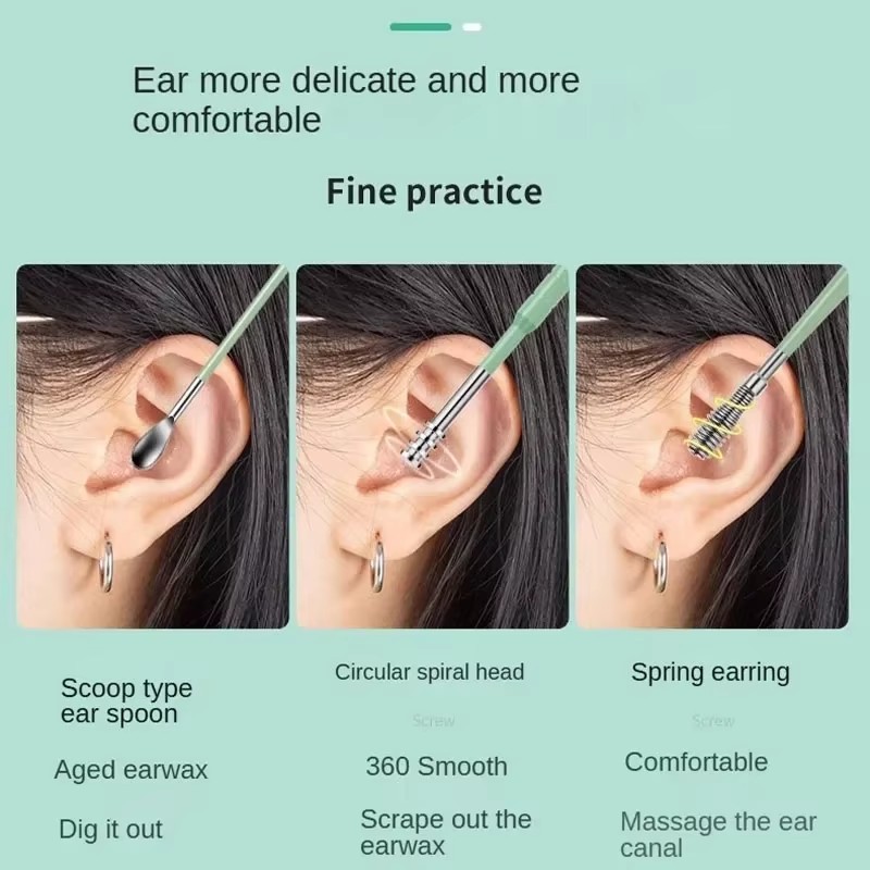 6종 귀지 제거기 세트, 귀 세척 용품, 스테인리스 스 - Men'S Accessories Types 리뷰 및 가격