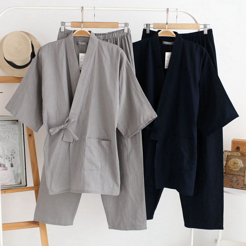 일본식 기모노 카디건 바지 2 피스 세트 남성용 나이트 - Men'S Kimono Accessories 리뷰 및 가격