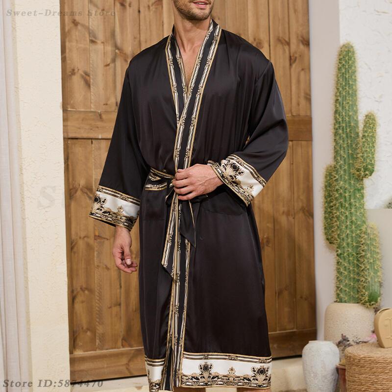 남성용 긴 가운 잠옷 세트 바로크 스타일 목욕 가운 기 - Men'S Kimono Accessories 리뷰 및 가격